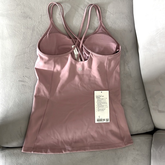 Lululemon Free to Be Tank *Everlux Top Pink Taupe Bra 8 - Picture 3 of 8
